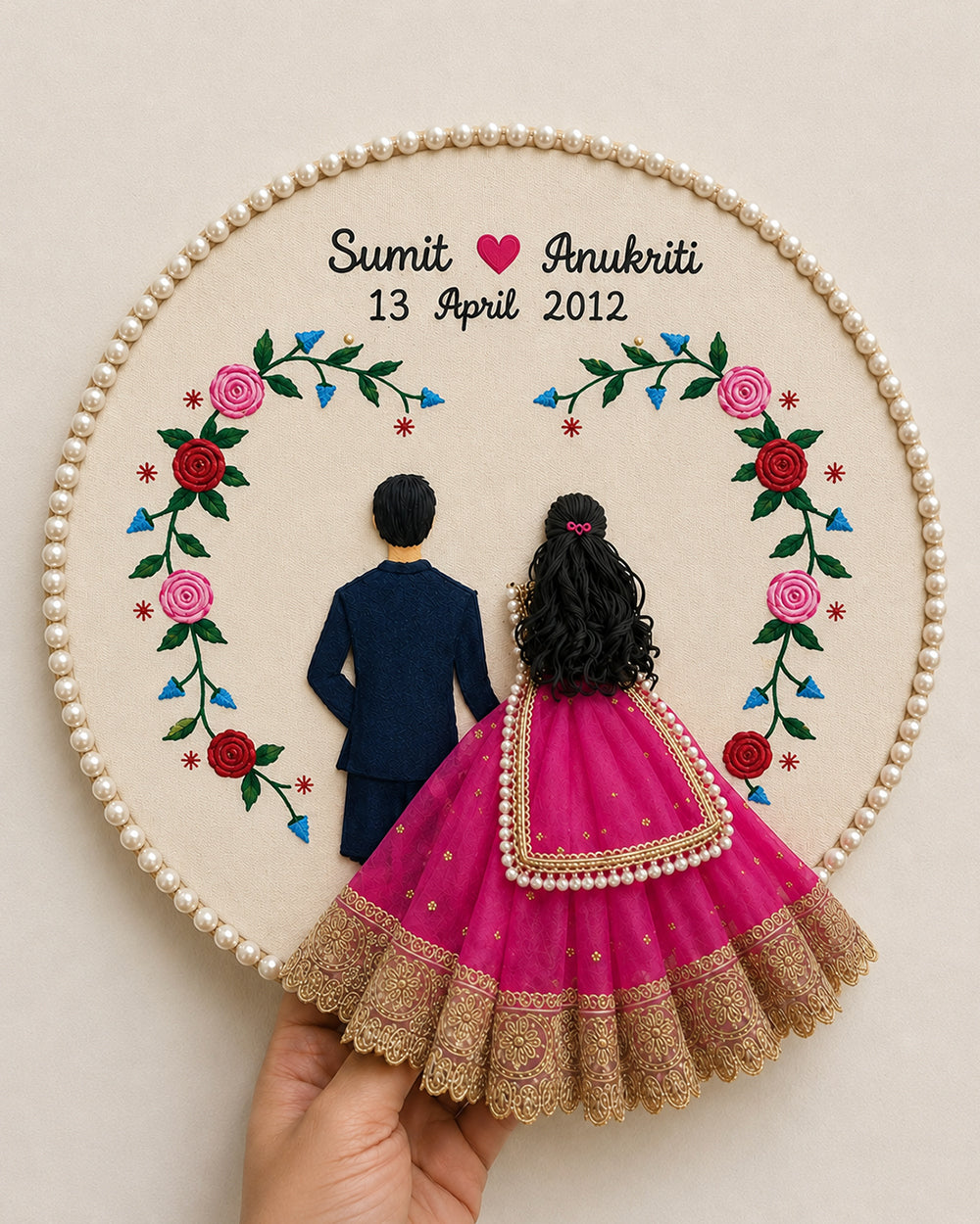 Personalized Couple Wedding Calendar Hoop