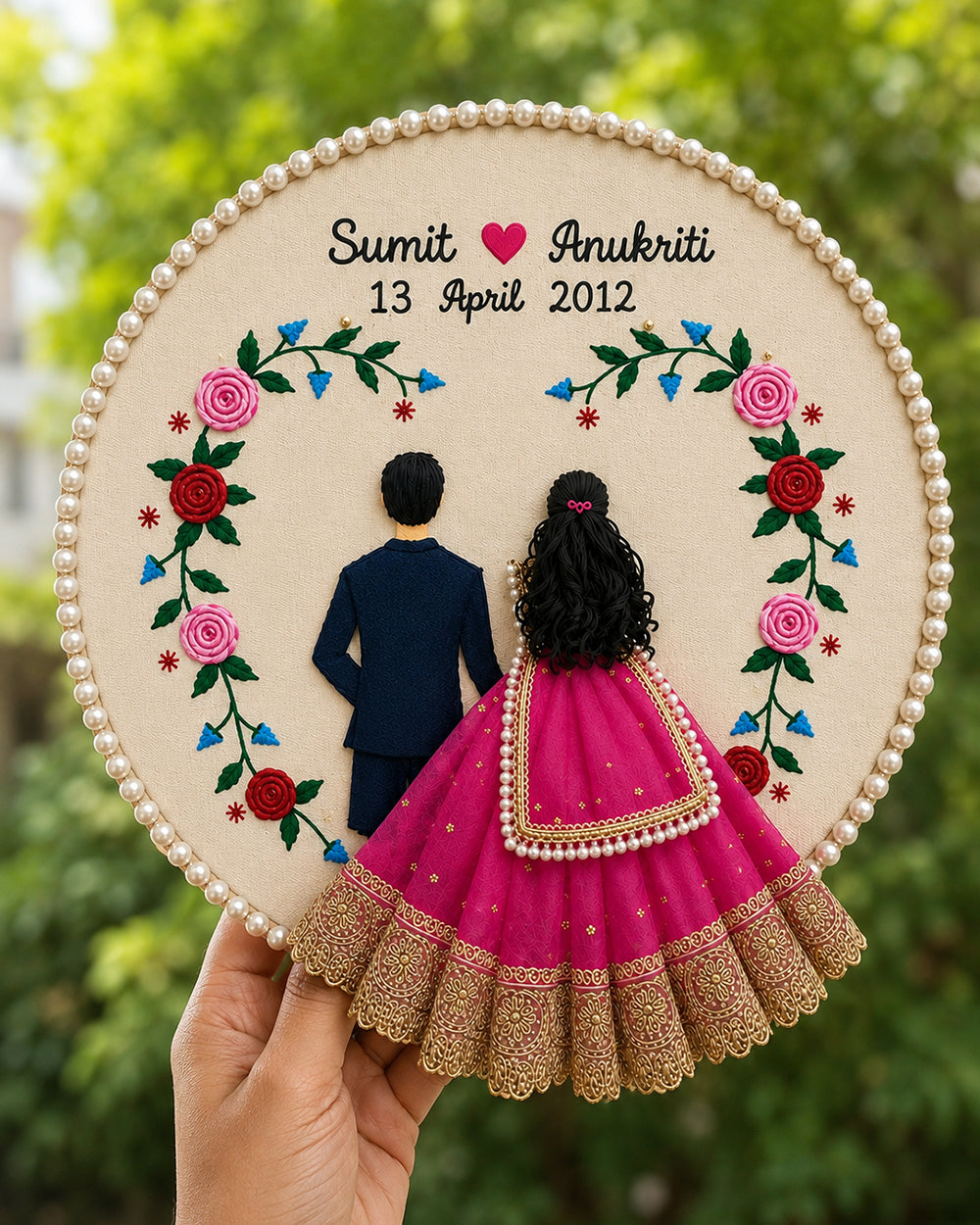 Personalized Couple Wedding Calendar Hoop