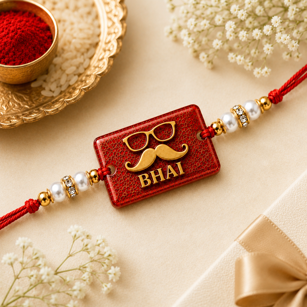 Handcrafted Bhai Resin Rakhi