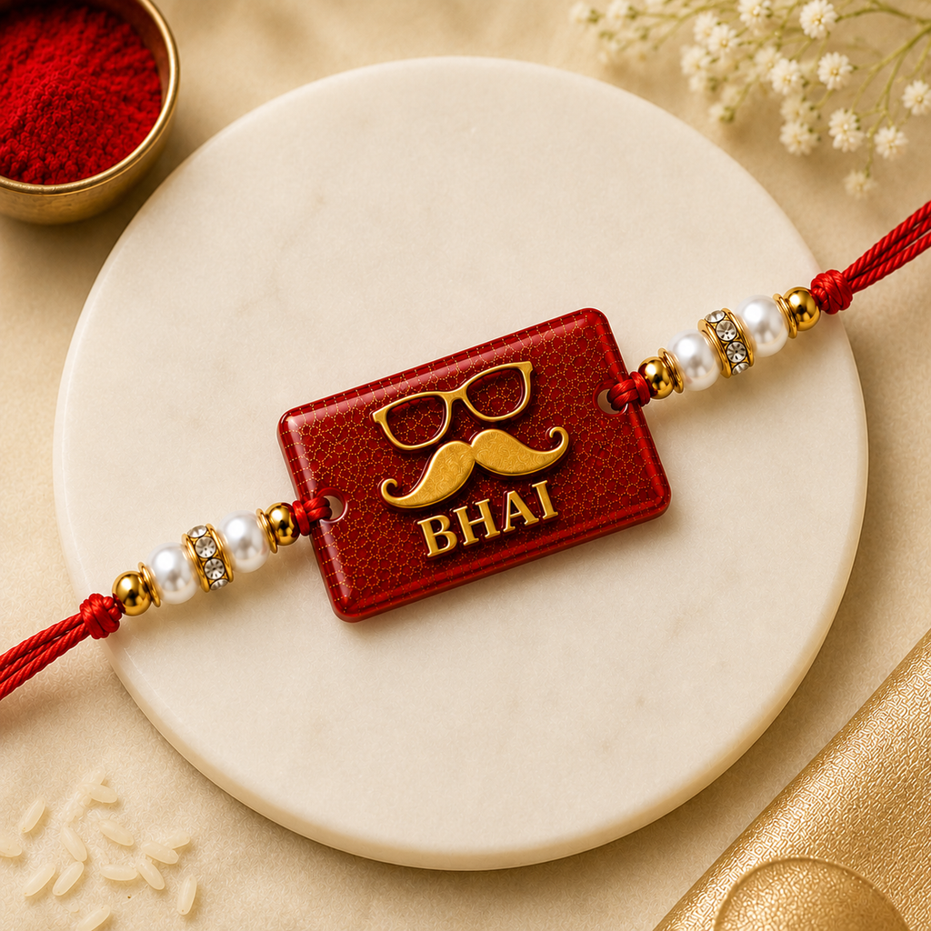 Handcrafted Bhai Resin Rakhi