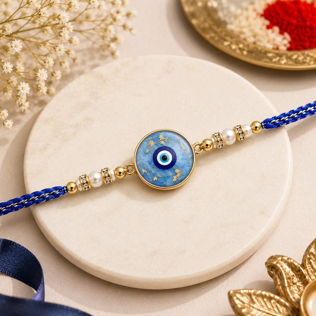 Handcrafted Evil Eye Resin Rakhi