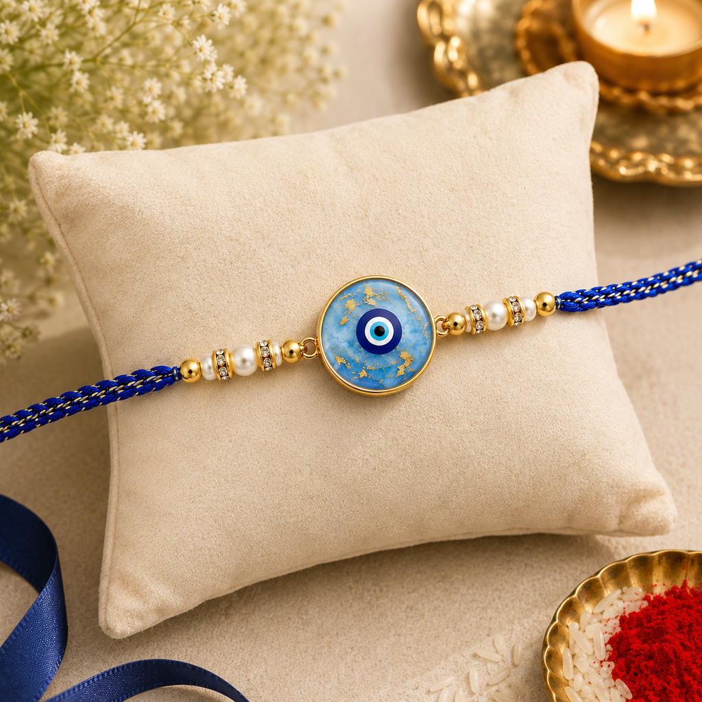 Handcrafted Evil Eye Resin Rakhi