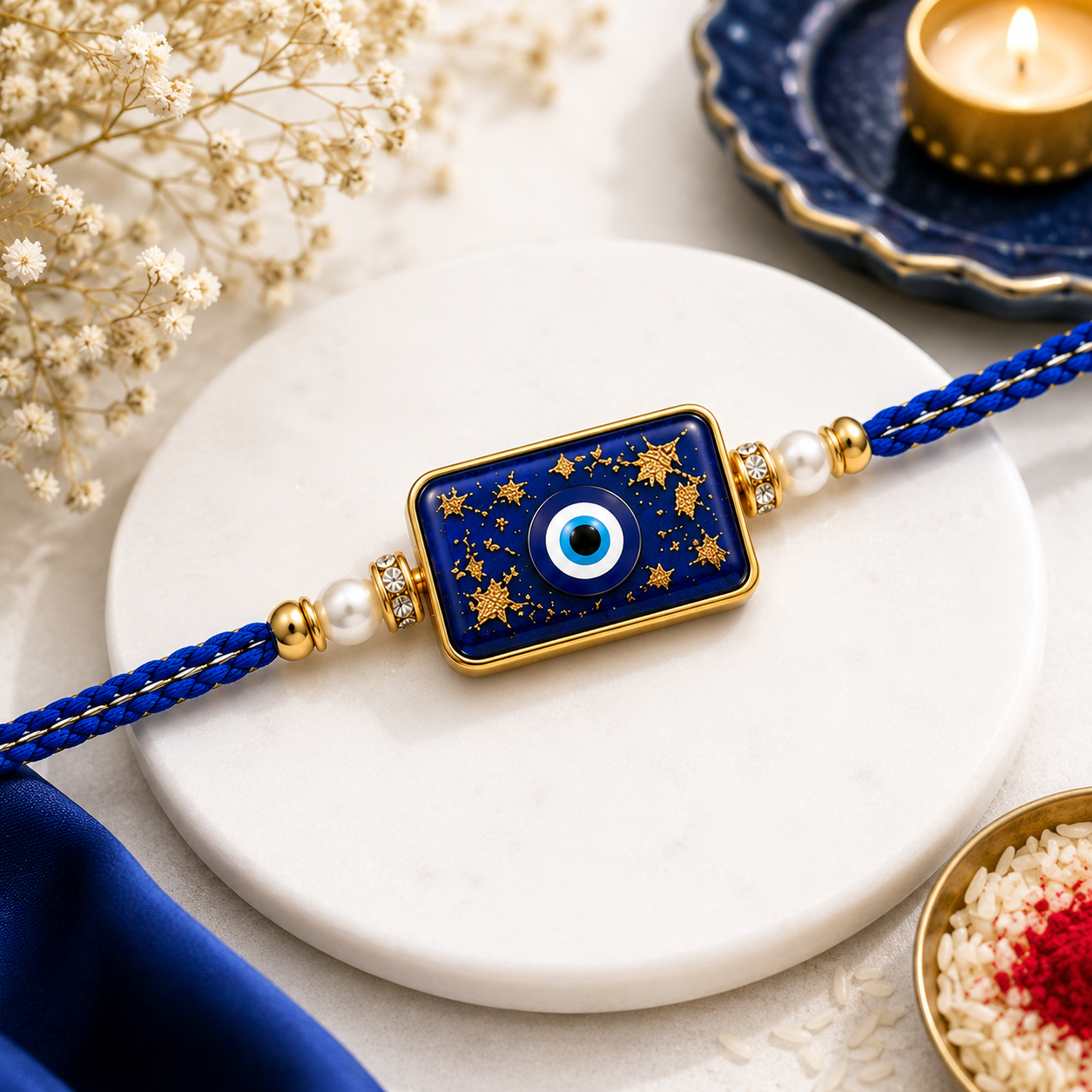Handcrafted Evil Eye Resin Rakhi