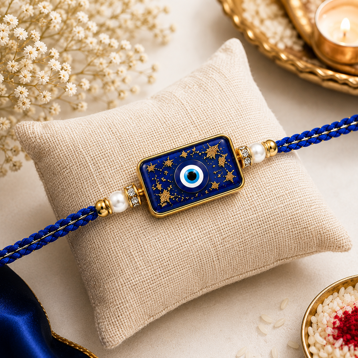 Handcrafted Evil Eye Resin Rakhi