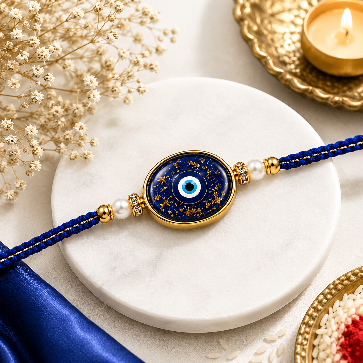 Handcrafted Evil Eye Resin Rakhi