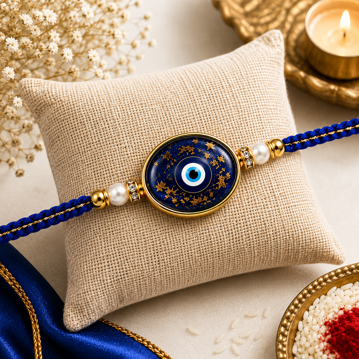 Handcrafted Evil Eye Resin Rakhi