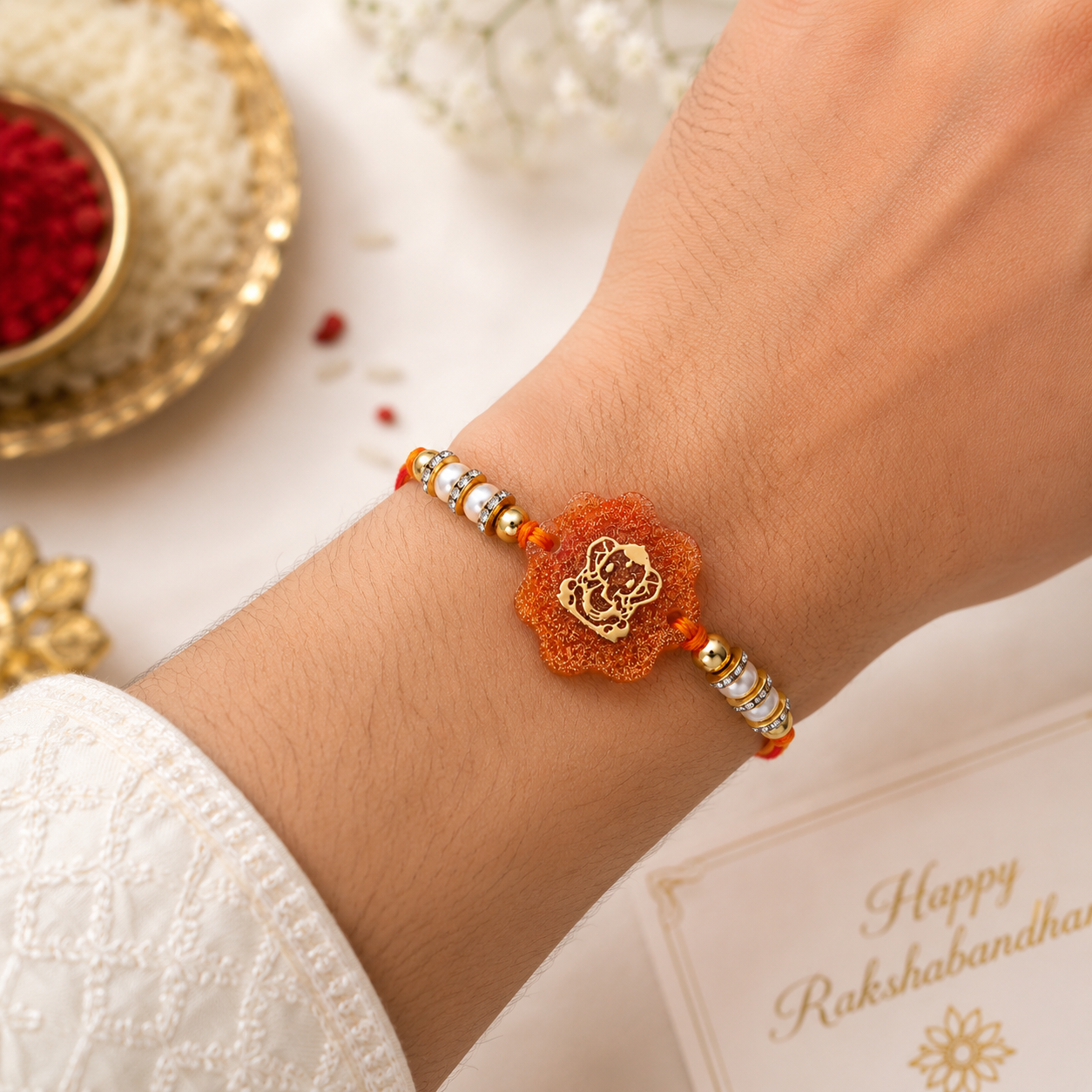 Handcrafted Lord Ganesha Resin Rakhi