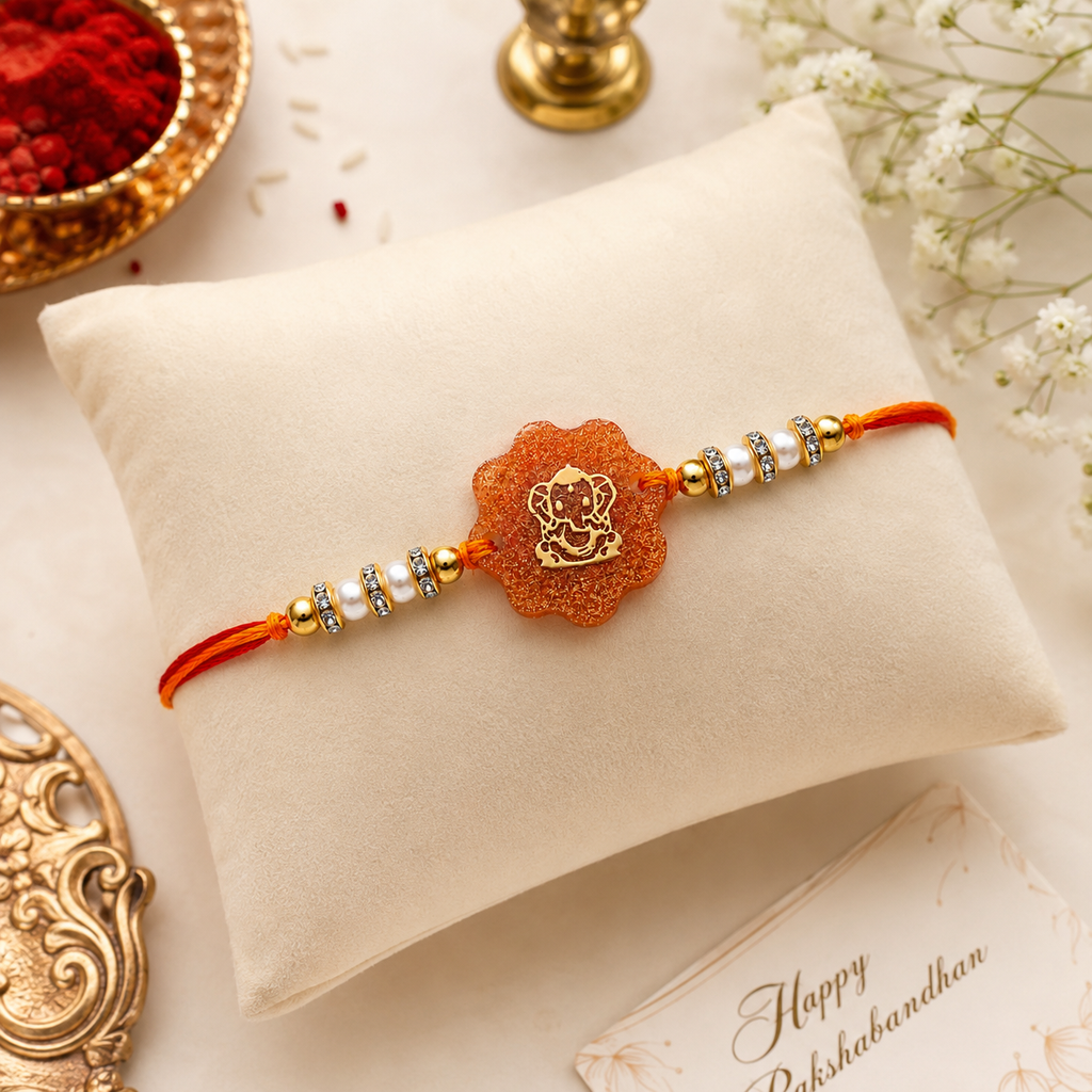 Handcrafted Lord Ganesha Resin Rakhi