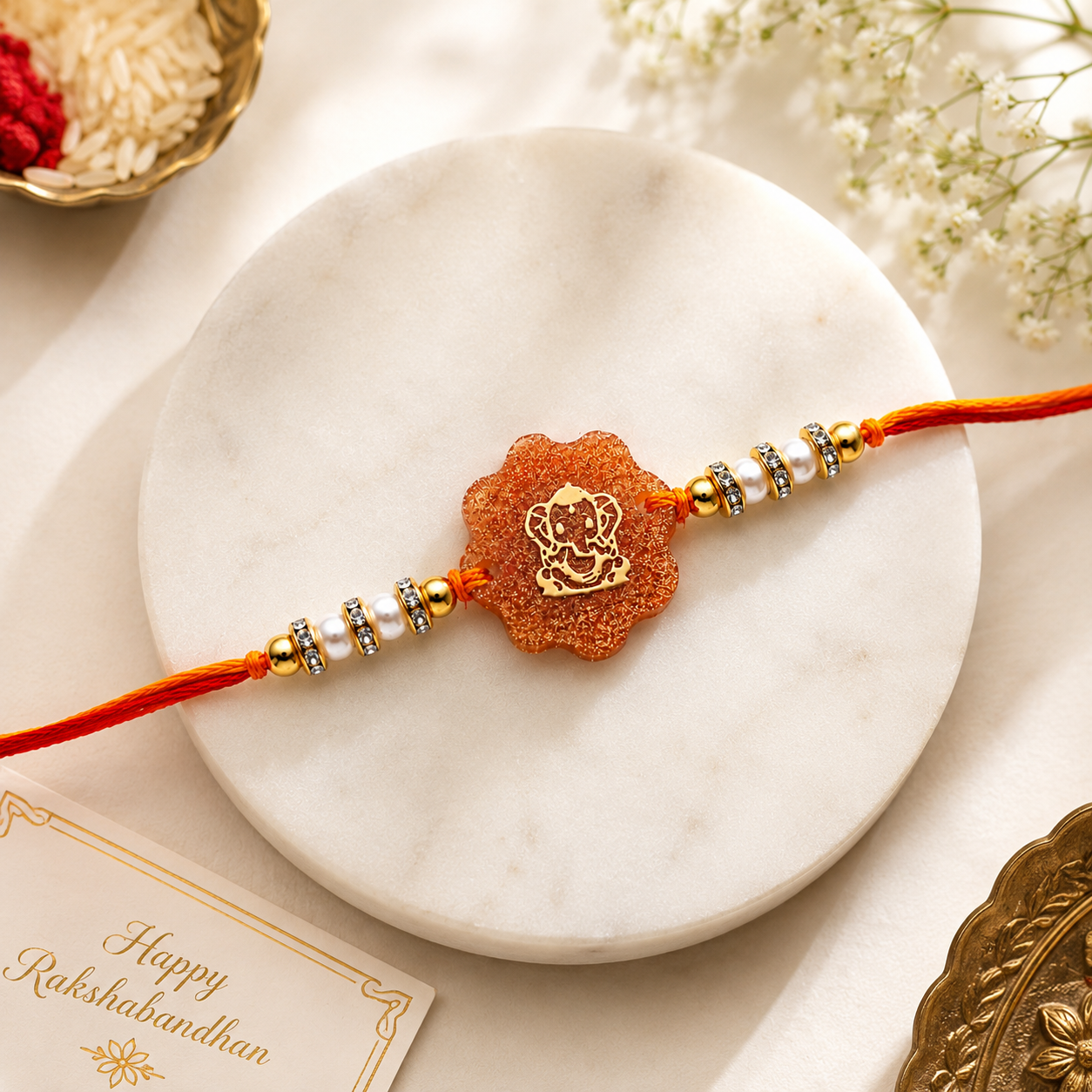 Handcrafted Lord Ganesha Resin Rakhi